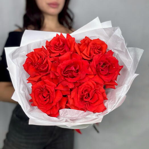 Очарование 😍 Красные Французские розы х7