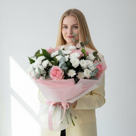 Сантини и нежные розы