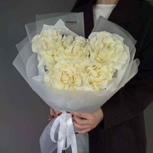 Белые французские розы мондиаль букет