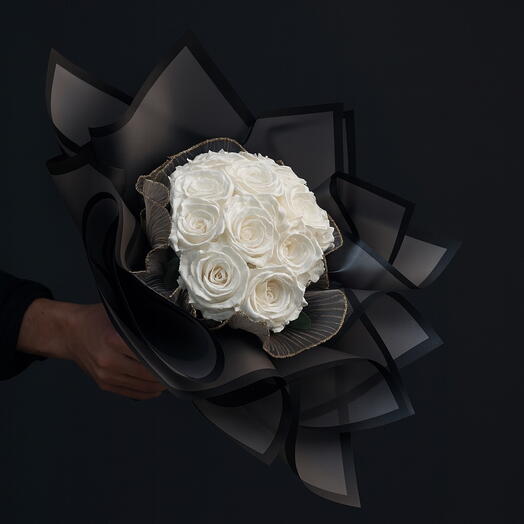 Bouquet de roses eternelles blanche