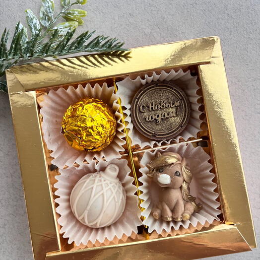 Набор шоколада с Новым годом мини презент 3 штуки
