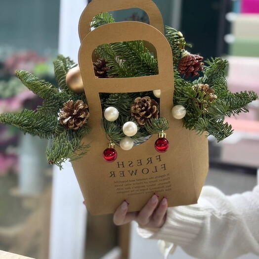 Композиция из нобилиса в сумочке "Желание"