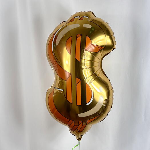 Воздушный шар доллар гелий золото. Helium balloon dollar gold