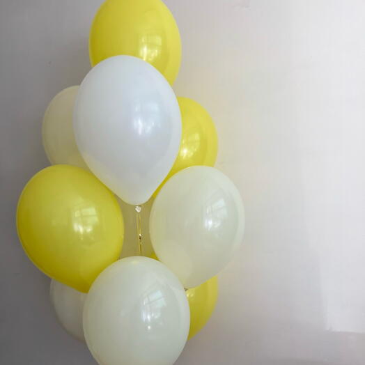 Кульки жовто-білі 10 шт.
