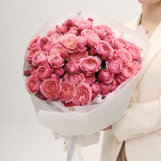 Монобукет из кустовой розы Silva Pink XL
