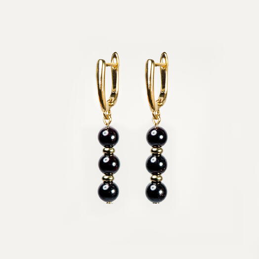 Серьги Самшит Гранат 14K (EAR1160)