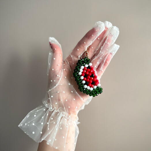 Брелок Арбуз из бусин