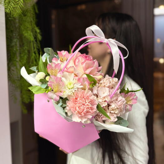 Сумочка с розовыми цветами Pink