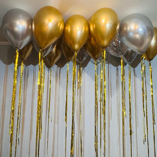 15 шаров хром под потолок