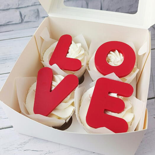 Капкейки Love на день влюблённых, 14 февраля, в подарок любимому