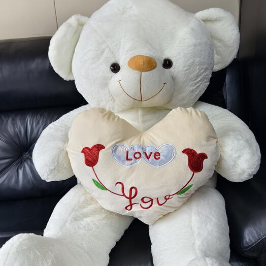 Urso gigante XXXL branco 145 cm