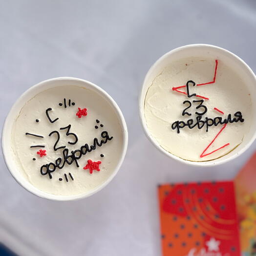 Торт в стакане "23 февраля"