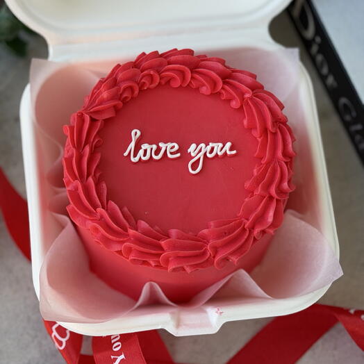 Бенто-торт love you с рюшами