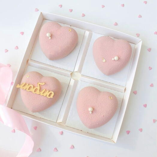 Набор муссовых сердечек «люблю»