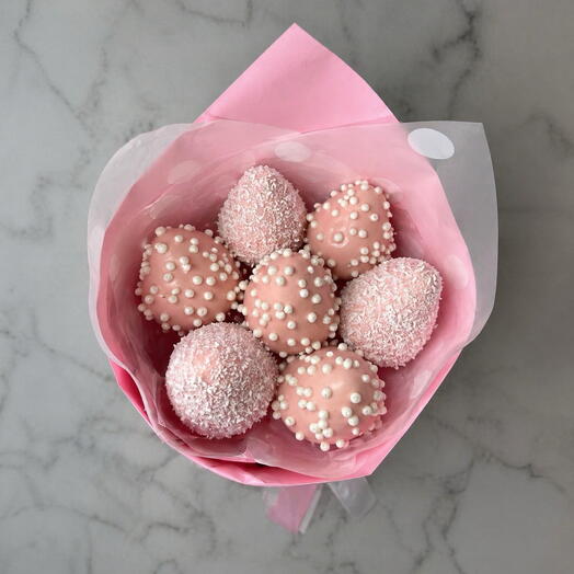 Pink Pearl Strawberry Bouquet – Handmade Chocolate Gift