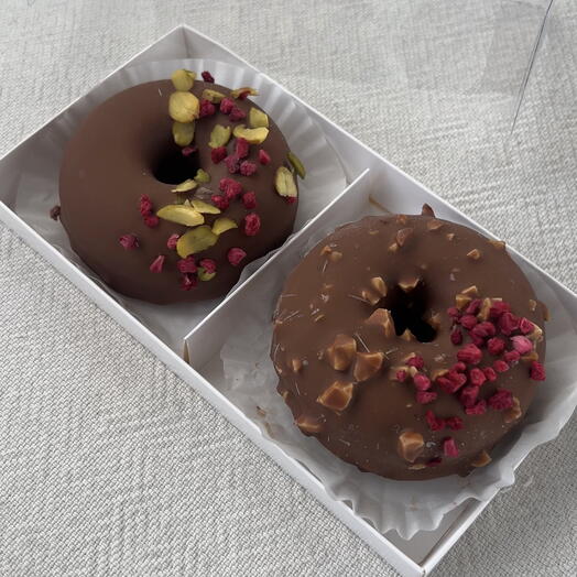 Мини-торт Donut cake 2 шт (Фисташка-малина, Ферреро вишня)