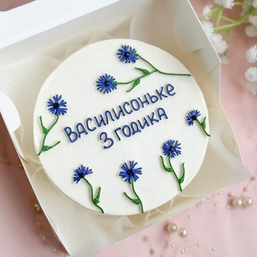 Бенто торт цветочки/с цветочками/василёк/ Василисе/девочке