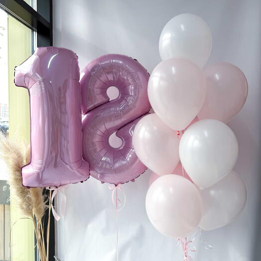 Шары 18 лет розовые