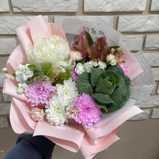 Композиция любовь 😍/цветы Уфа/ доставка/ пионы/ брасика/