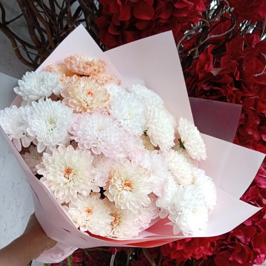 Нежный монобукет из хризантем 💐💖