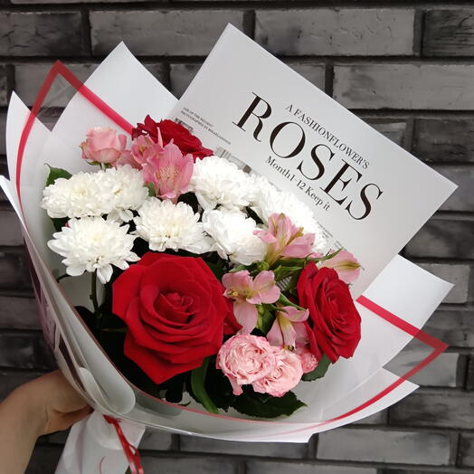Букет с красными розами 🌹