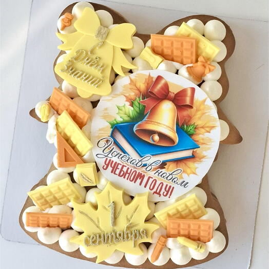 Торт открытый медовик Колокольчик на 1 сентября POEDASHKA (с декором)