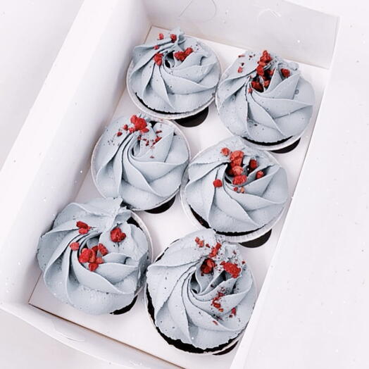 Шоколадные капкейки с нежным кремом чиз 🧁в наборе (6шт)