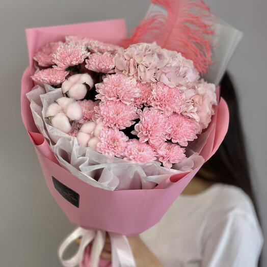 🎀Авторский розовый букет из стойких цветов🎀