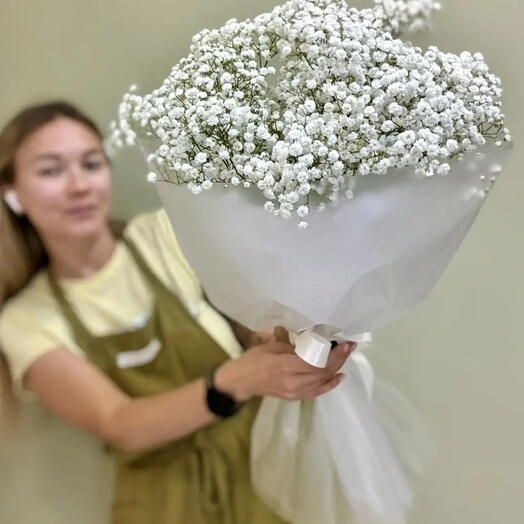 Букет из 9 шт. Белой гипсофилы 60 см