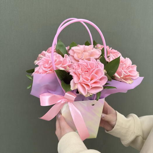 Композиция из свежих роз «Pink Dream»