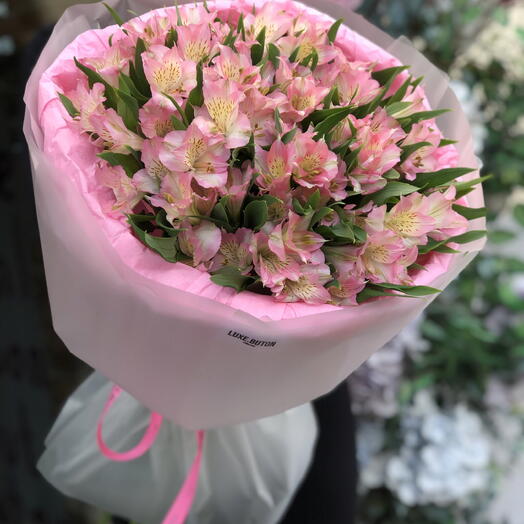 🌸🌸🌸Монобукет с розовой Альстромерией 15шт