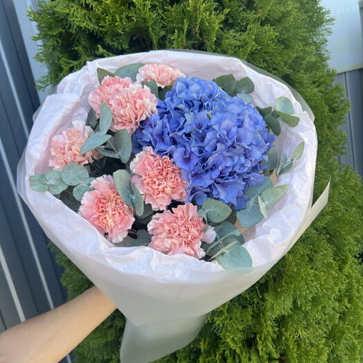 Гортензия и диантус 💐