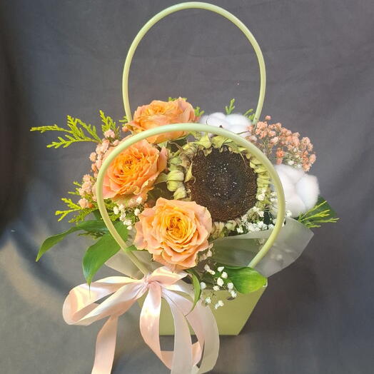 Сумочка с рыжими розами 💐