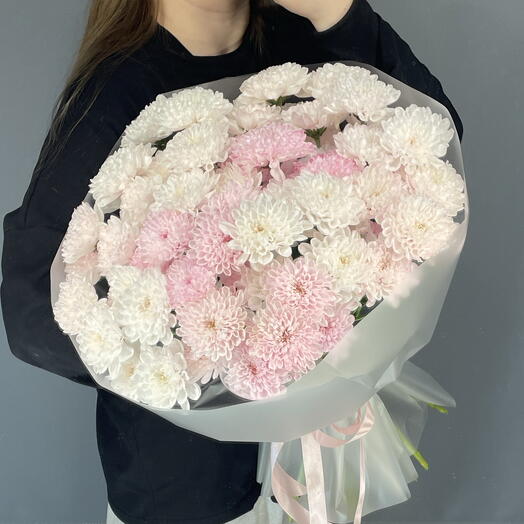 11 розовых кустовых хризантем 🎀