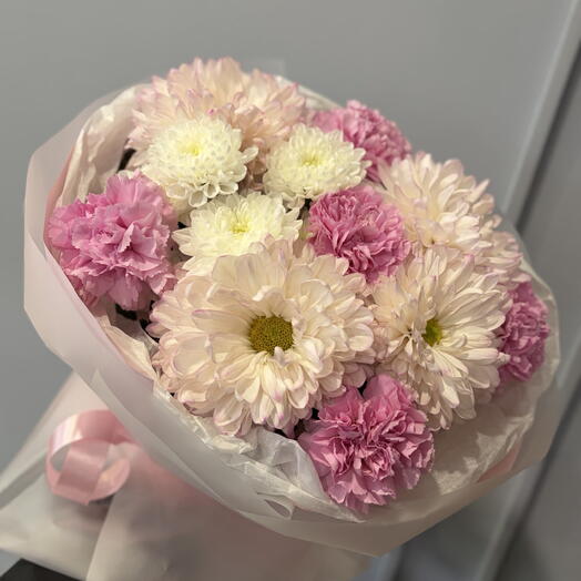 Пушистый букет из хризантем🌸💗