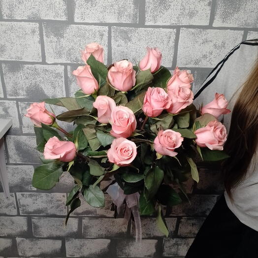 Роза розовая 15 шт