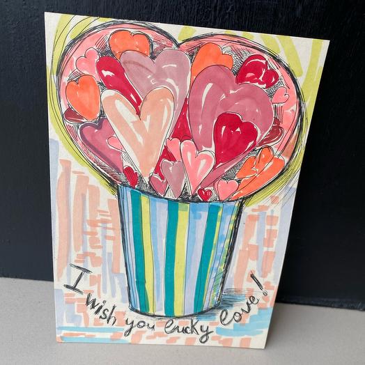 Tarjeta de felicitación hecha a mano "globo de amor"
