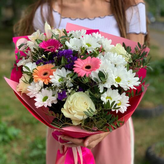 Ramo con gerberas y rosas