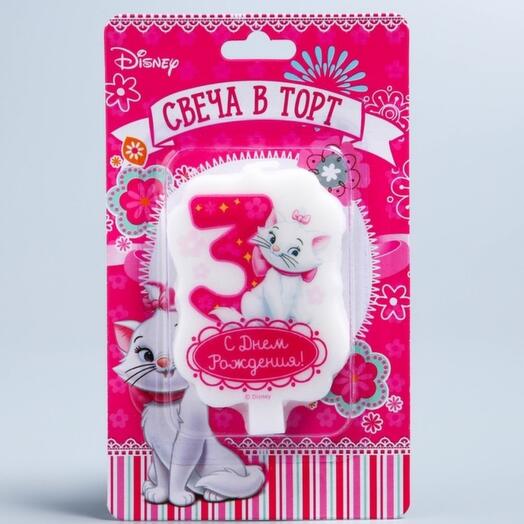 Свеча в торт Дисней 3 "С Днем Рождения", Коты аристократы