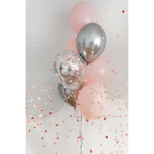 Фонтан из шаров "Pink", 7 шаров