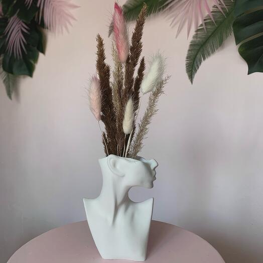 Bust with dried flowers