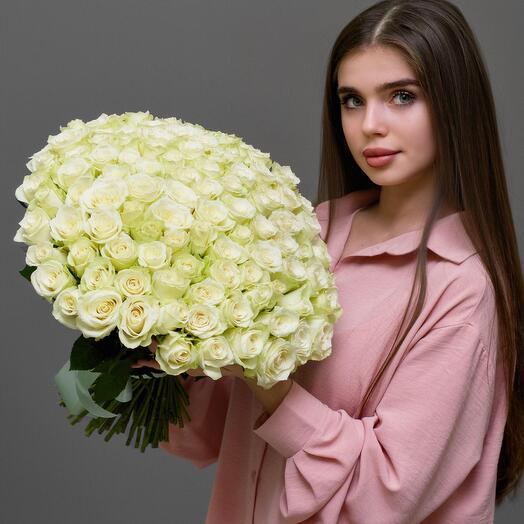 Букет из 75 Кенийских белых роз
