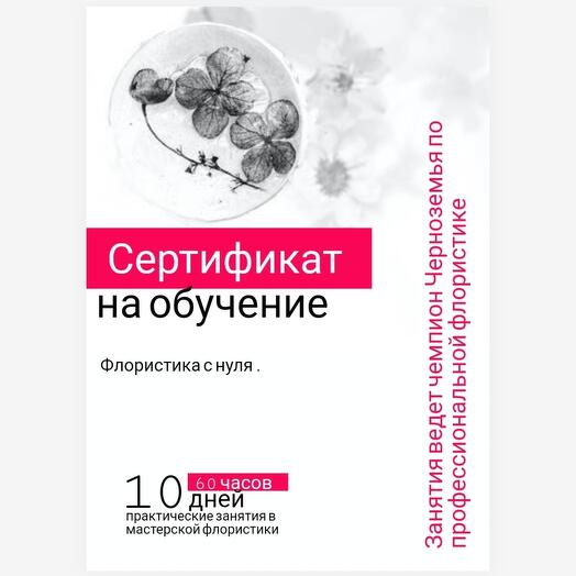 Сертификат на индивидуальное обучение флористике