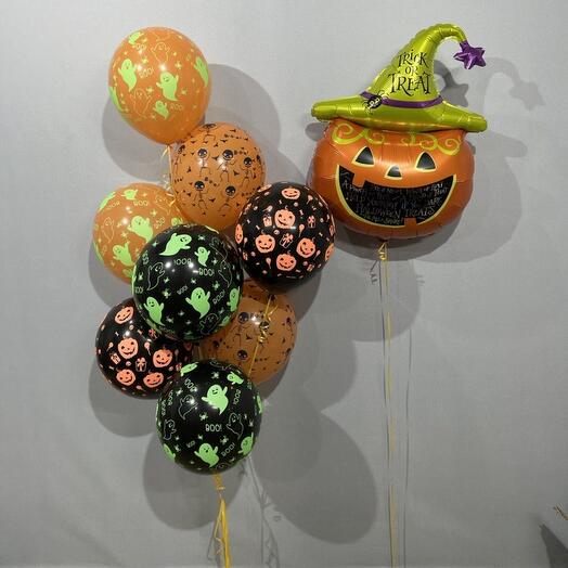 Гелиевые шарики на Хэллоуин Halloween 9 шт