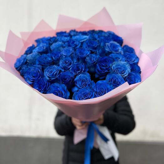 💙 Букет из 49 синих роз – Элегантный и загадочный подарок 🌹🚚