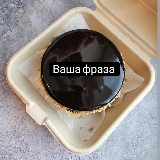 Чёрный глянцевый Бенто торт