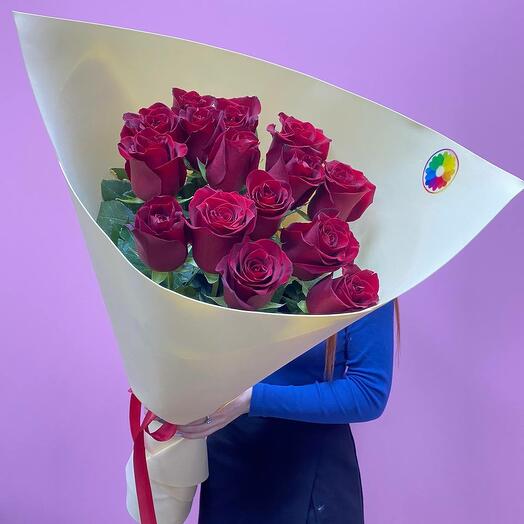 Bouquet of 15 roses 80 cm