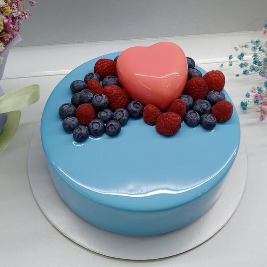 Муссовый торт с ягодами 1 кг на день рождения, подарок девушке, женщине, подруге, маме, на годовщину свадьбы