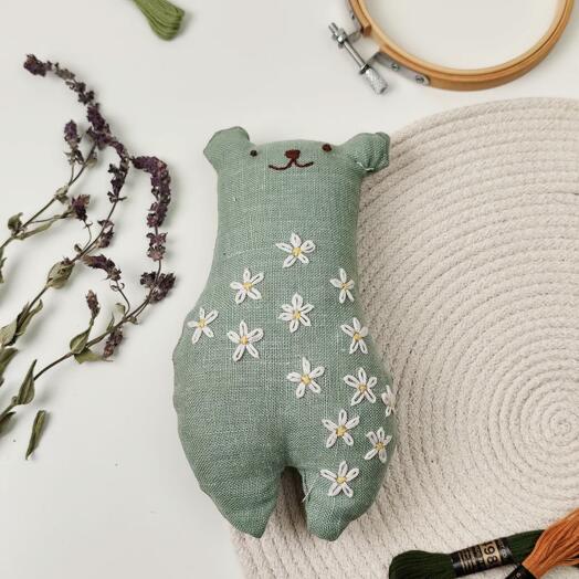 Игрушка из льна "Ромашки"