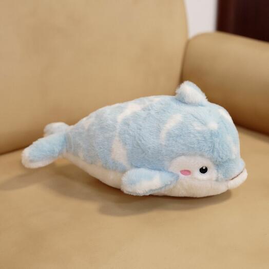 Мягкая игрушка Дельфин Флиппер для малышей / Плюшевая Рыба для сна KiDWoW голубой 27см